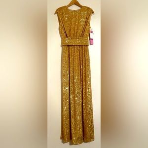 FINAL SALE - LDT Gold Ivy Sequin Goddess Dress $299